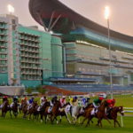 Meydan Racecourse Dubai horse racing track and grandstand