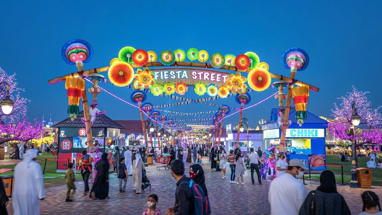 International food stalls and dishes at Global Village Dubai